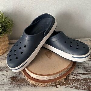 Crocs Crocband II Clog Navy Blue & White Unisex Men 8 Women 10